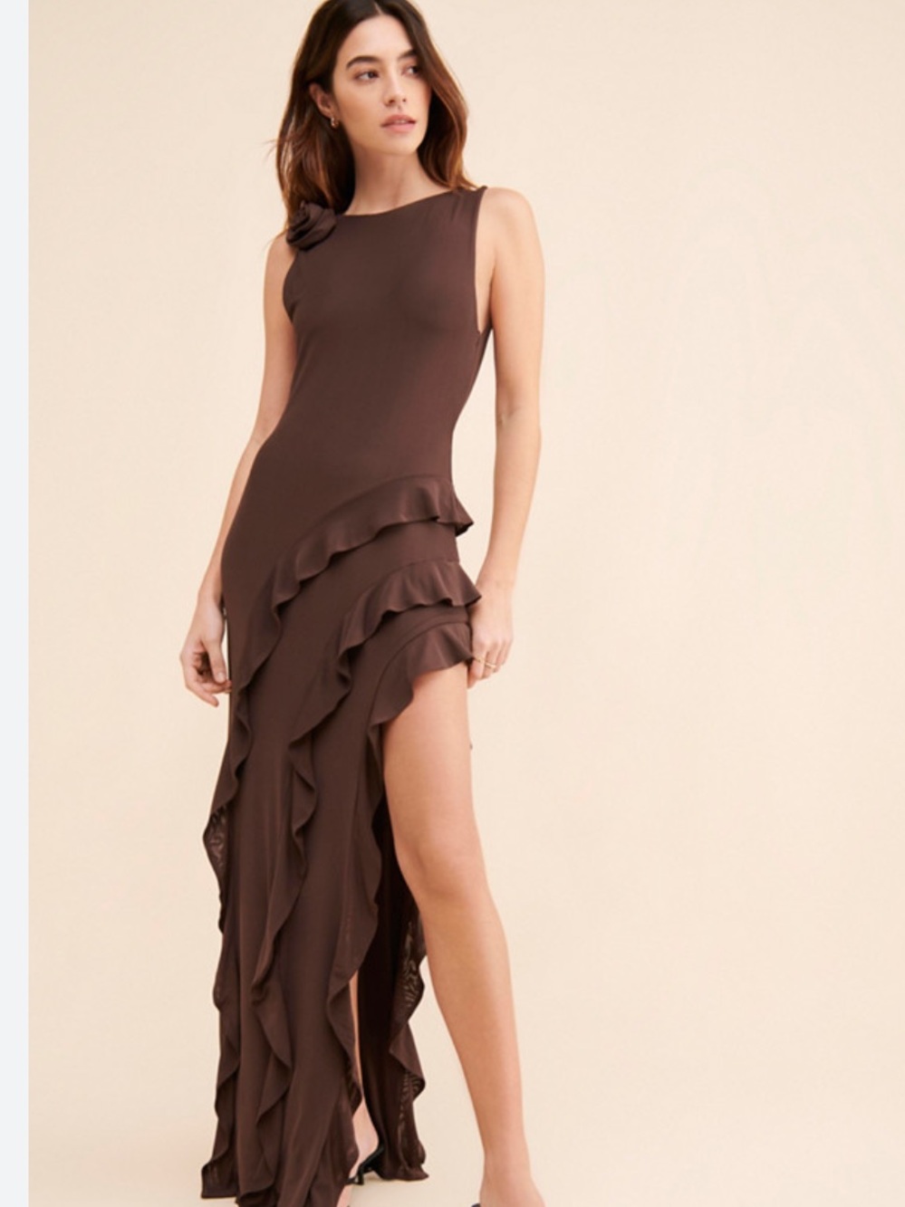 AFRM Heiress Ruffle Maxi Dress